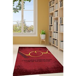 Homshtag No Good Kırmızı Renkli Harry Potter Halısı Çocuk Odası Halısı Bohem Tarzlı Film Halısı