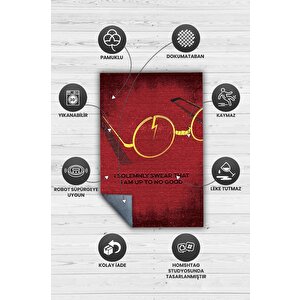 Homshtag No Good Kırmızı Renkli Harry Potter Halısı Çocuk Odası Halısı Bohem Tarzlı Film Halısı