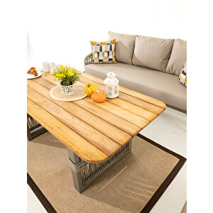 Alex Alüminyum Bahçe Balkon Köşe Takımı - Antrasit (MASA TABLASI DÜZ KESİM OLARAK GELMEKTEDİR)