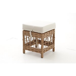 Palm Alüminyum Rattan Bahçe Balkon Oturma Grubu (3+1+1+masa ) Cappuci̇no -krem
