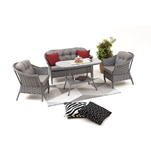 Kardelen Rattan Bahçe Balkon Oturma Grubu (2+1+1+masa )