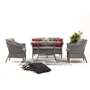 Kardelen Rattan Bahçe Balkon Oturma Grubu (2+1+1+masa )