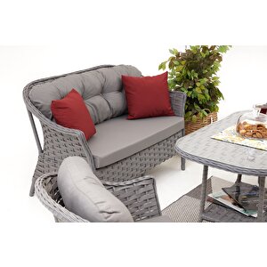 Kardelen Rattan Bahçe Balkon Oturma Grubu (2+1+1+masa )