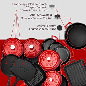 Lava Döküm 12x Trendy Serisi 17 Parça Tencere & Tava Seti