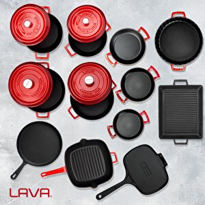 Lava Döküm 12x Trendy Serisi 17 Parça Tencere & Tava Seti