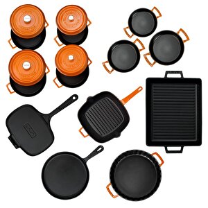 Lava Döküm 12x Trendy Serisi 17 Parça Tencere & Tava Seti