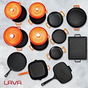 Lava Döküm 12x Trendy Serisi 17 Parça Tencere & Tava Seti