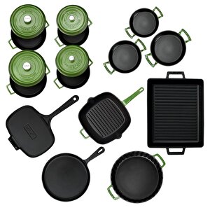 Lava Döküm 12x Trendy Serisi 17 Parça Tencere & Tava Seti