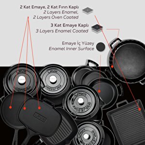 Lava Döküm 12x Trendy Serisi 17 Parça Tencere & Tava Seti
