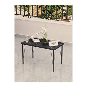 Modern Serisi Bahçe Takımı, Bahçe Mobilyası, Metal Koltuk Takımı - 3+1+1 Sehpalı - Bendir Antrasit