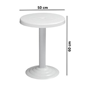 Mt-gf401a Beyaz Medio Bahçe Balkon Sehpa Ø50 Cm