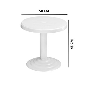 Mt-gf401 Beyaz Spark Bahçe Balkon Kısa Sehpa Ø50 Cm