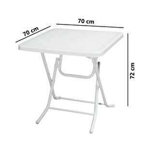 Mt-gfm235 Prima Sorgente Plastik Kare Bahçe Balkon Masa 70x70 Cm Beyaz