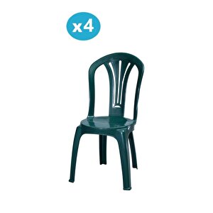Mt-gf193 Foglia Plastik Bahçe Balkon Sandalye 4'lü Set Yeşil