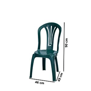 Mt-gf193 Foglia Plastik Bahçe Balkon Sandalye 4'lü Set Yeşil