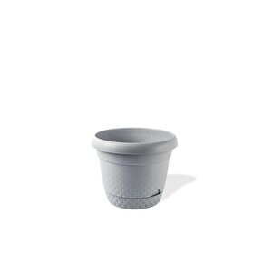 Krs-341 Dekoratif İnci Bitki Çiçek Saksı Takımı 1.1 Litre No 1 Gri