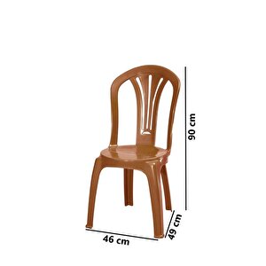 Mt-gf193 Foglia Plastik Bahçe Balkon Sandalye 4'lü Set Kahverengi