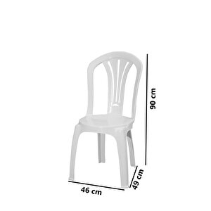 Mt-gf193 Foglia Plastik Bahçe Balkon Sandalye 4'lü Set 1000 Beyaz