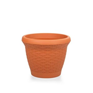 So-hs05 Plastik Hasır Desenli Dekoratif Saksı 25 Litre No 5 Kiremit