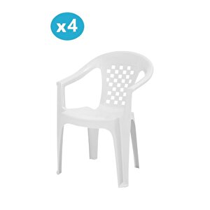 Mt-gf147 Argento Plastik Bahçe Balkon Koltuk Sandalye 4'lü Set 1000 Beyaz