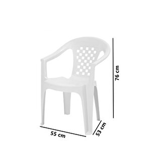 Mt-gf147 Argento Plastik Bahçe Balkon Koltuk Sandalye 4'lü Set 1000 Beyaz