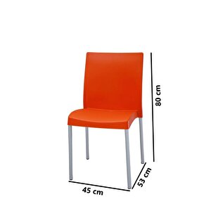 Mt-cf875 Vortice Plastik Bahçe Balkon Sandalye 4'lü Set Turuncu