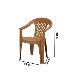 Mt-gf147 Argento Plastik Bahçe Balkon Koltuk Sandalye 4'lü Set Kahverengi