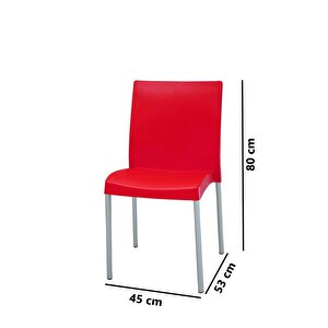 Omnipazar Mt-cf875 Vortice Plastik Bahçe Balkon Sandalye 4'lü Set