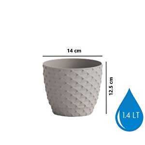 So-kap2 Kapadokya Dekoratif Plastik Saksı 1.4 Litre No 2 Kirli Beyaz