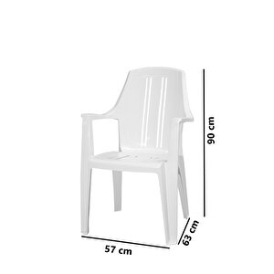 Mt-gf139 Orbita Plastik Bahçe Balkon Koltuk Sandalye 4'lü Set 1000 Beyaz