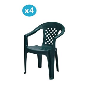 Mt-gf147 Argento Plastik Bahçe Balkon Koltuk Sandalye 4'lü Set Yeşil