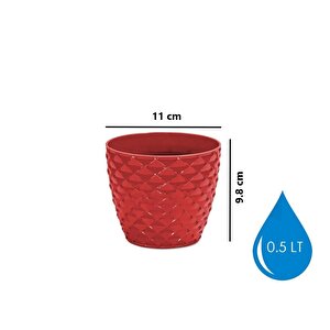 So-kap1 Kapadokya Dekoratif Plastik Saksı 0.5 Litre No 1 Kırmızı