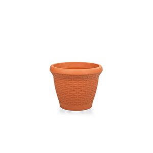 So-hs01 Plastik Hasır Desenli Dekoratif Saksı 3.3 Litre No 1 Kiremit