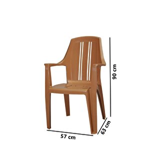 Mt-gf139 Orbita Plastik Bahçe Balkon Koltuk Sandalye 4'lü Set Kahverengi
