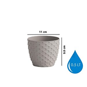 So-kap1 Kapadokya Dekoratif Plastik Saksı 0.5 Litre No 1 Kirli Beyaz
