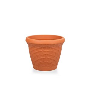 So-hs03 Plastik Hasır Desenli Dekoratif Saksı 10 Litre No 3 Kiremit