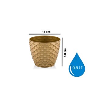 So-kap1 Kapadokya Dekoratif Plastik Saksı 0.5 Litre No 1 Gold