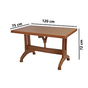 Mt-gf212 Prima Ancora Plastik Dikdörtgen Bahçe Balkon Masa 75x120 Cm Kahverengi