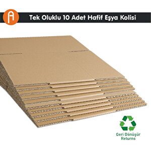 40x30x20 Cm Koli-kutu | 10 Adet | Hafif Eşya Kolisi Tek Oluklu 3mm Karton Kutu 10 Adet