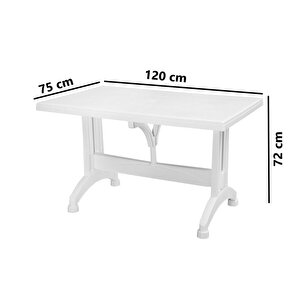 Mt-gf212 Prima Ancora Plastik Dikdörtgen Bahçe Balkon Masa 75x120 Cm