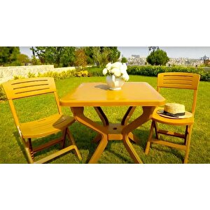 Mt-gf235 Prima Isola Plastik Kare Bahçe Balkon Masa 70x70 Cm Yeşil