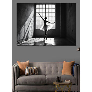 Pencere Önünde Balerin Dekoratif Kanvas - Mdf Ahşap Tablo