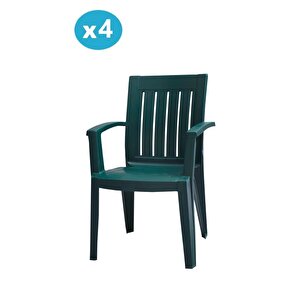 Mt-gf175 Cometa Plastik Bahçe Balkon Sandalye 4'lü Set Yeşil