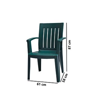 Mt-gf175 Cometa Plastik Bahçe Balkon Sandalye 4'lü Set Yeşil