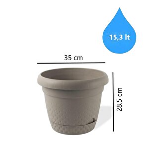 Krs-345 Dekoratif İnci Bitki Çiçek Saksı Takımı 15.3 Litre No 5 Kahverengi