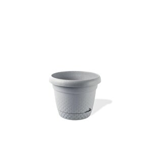 Krs-342 Dekoratif İnci Bitki Çiçek Saksı Takımı 2.2 Litre No 2 Gri