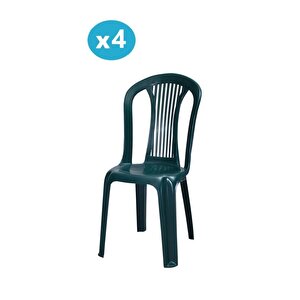 Mt-gf187 Agosto Plastik Bahçe Balkon Sandalye 4'lü Set Yeşil