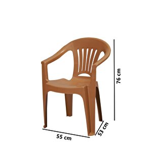 Mt-gf141 Zaffiro Plastik Bahçe Balkon Sandalye 4'lü Set Kahverengi