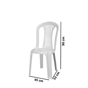 Mt-gf187 Agosto Plastik Bahçe Balkon Sandalye 4'lü Set 1000 Beyaz