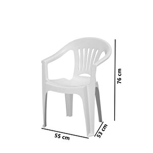 Mt-gf141 Zaffiro Plastik Bahçe Balkon Sandalye 4'lü Set 1000 Beyaz